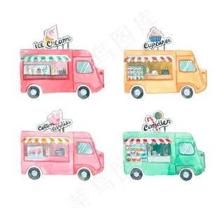 彩绘流动快餐车