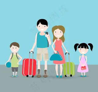 旅行四口之家