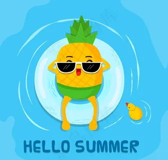 海上玩水的菠萝