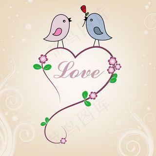 情侣爱心小鸟