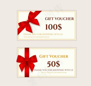 蝴蝶结装饰礼券