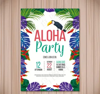 夏威夷派对传单