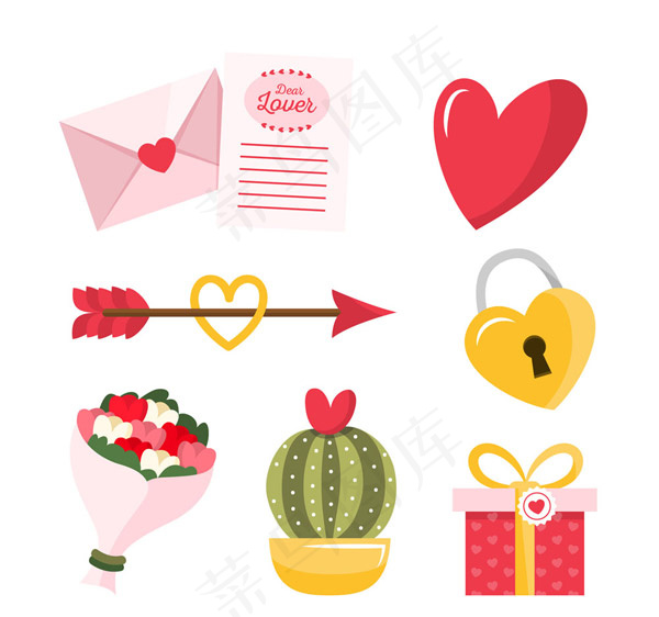 情人节元素矢量