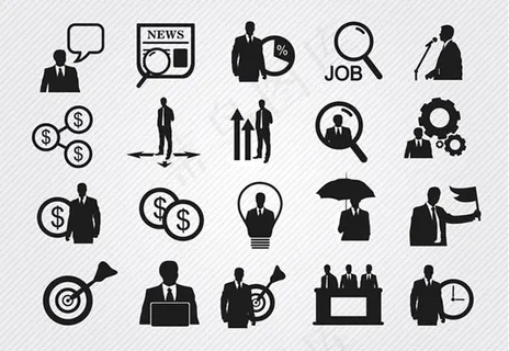 黑色商务图标,免抠元素,背景元素