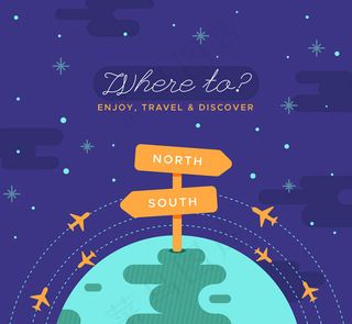 旅行指路牌矢量