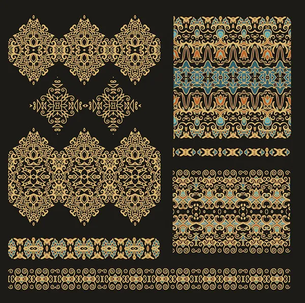 金色复古花纹eps,ai矢量模版下载
