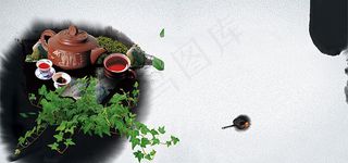 水墨茶文化背景