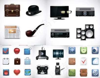 办公生活图标,免抠元素