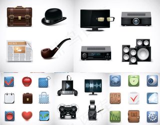 办公生活图标,免抠元素