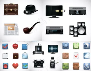 办公生活图标,免抠元素