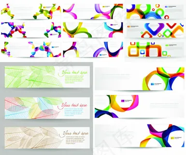 色彩树叶脉络横幅