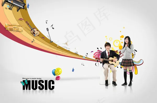 玩音乐的学生(5000X3286(DPI:300))psd模版下载