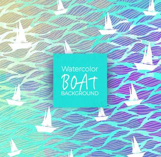 白色帆船无缝背景