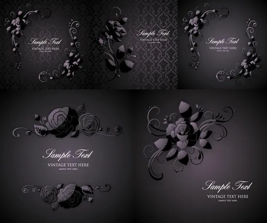 玫瑰花纹背景eps,ai矢量模版下载