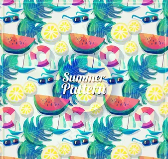 度假元素无缝背景