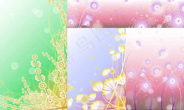 花卉花丛背景ai矢量模版下载