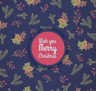 圣诞植物贺卡矢量