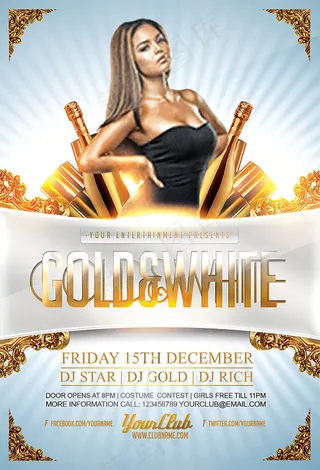 白金主题酒吧海报