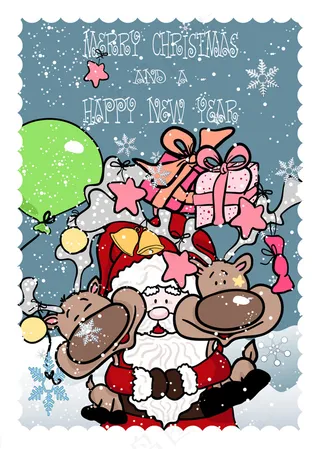 圣诞老人与麋鹿