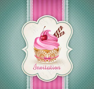 甜点标签邀请卡