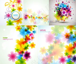 时尚花朵装饰背景,背景元素