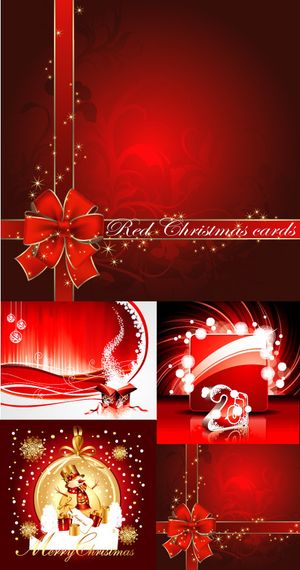 红色圣诞节背景,背景元素