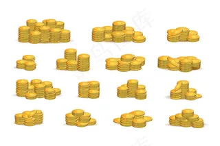 码放整齐的金币