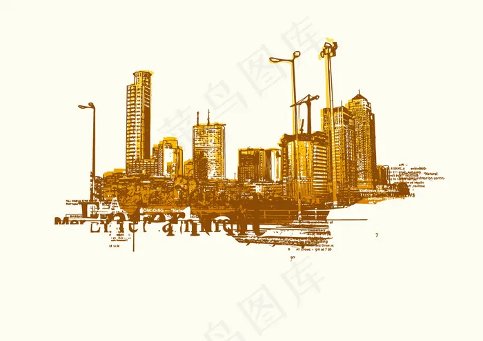 潮流城市建筑7eps,ai矢量模版下载