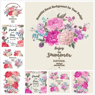 手绘花朵植物矢量