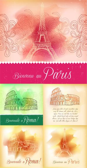 著名景点明信片