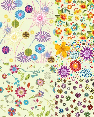 可爱花朵背景,背景元素