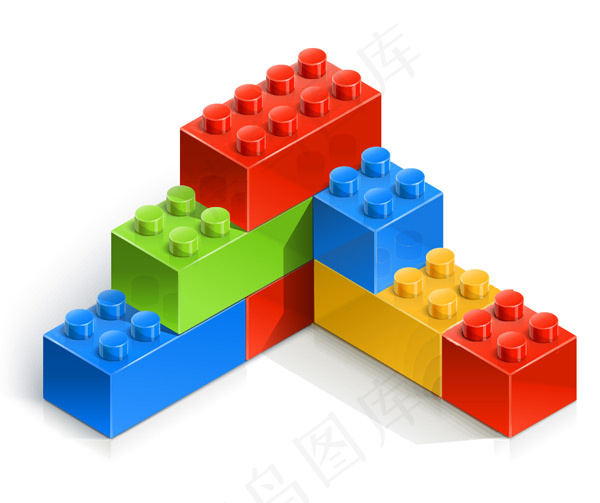 彩色拼装玩具eps,ai矢量模版下载