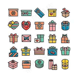 创意礼盒图标,免抠元素