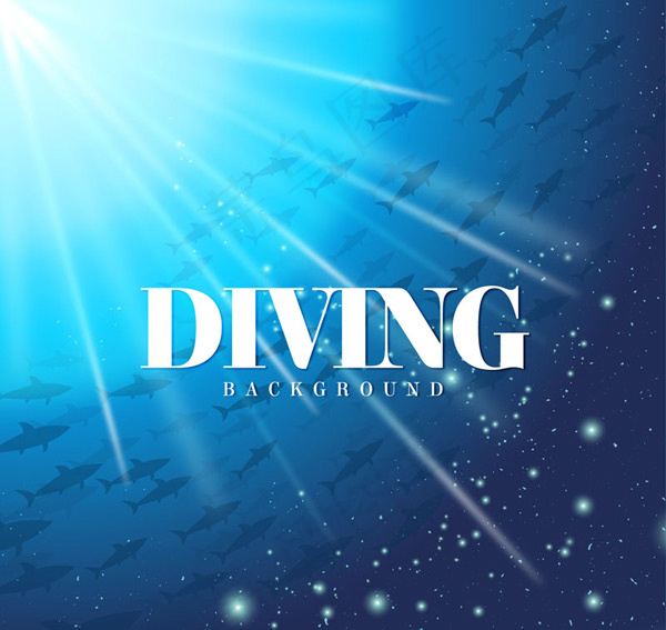 海底鱼群潜水风景