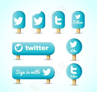 twitter冰棒图标,免抠元素