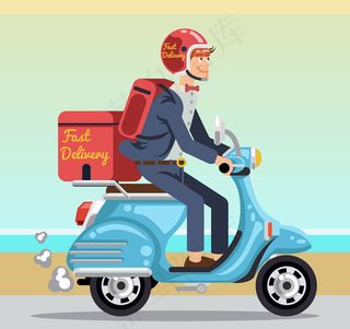 时尚外卖送餐员