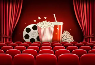 红色电影院矢量