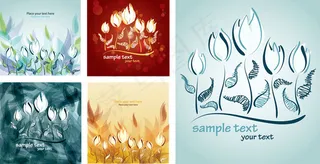 手绘郁金香矢量