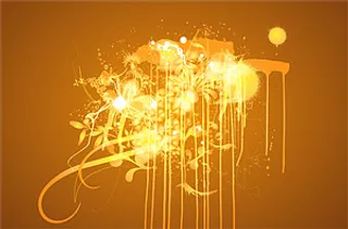 潮流墨迹与花纹