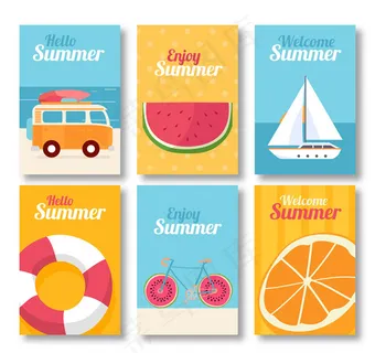彩色夏季卡片