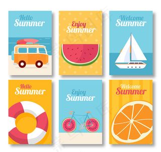 彩色夏季卡片