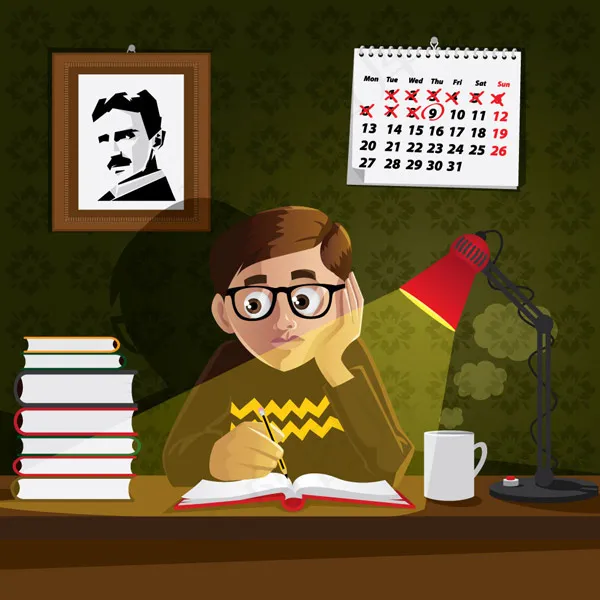 读书中的男子ai矢量模版下载