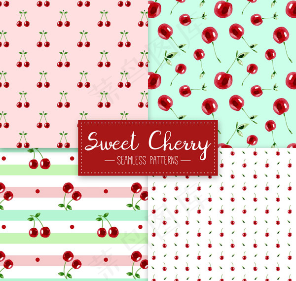 红色樱桃无缝背景