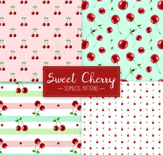 红色樱桃无缝背景