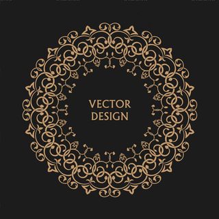 圆形卷边花纹