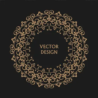 圆形卷边花纹