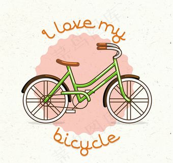 绿色单车矢量 绿色单车矢量