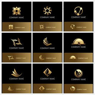 金色质感商标,背景元素