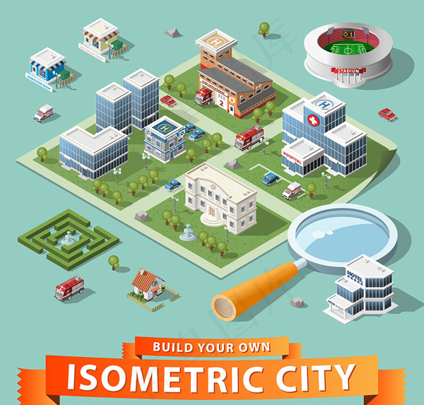卡通等距城市建造