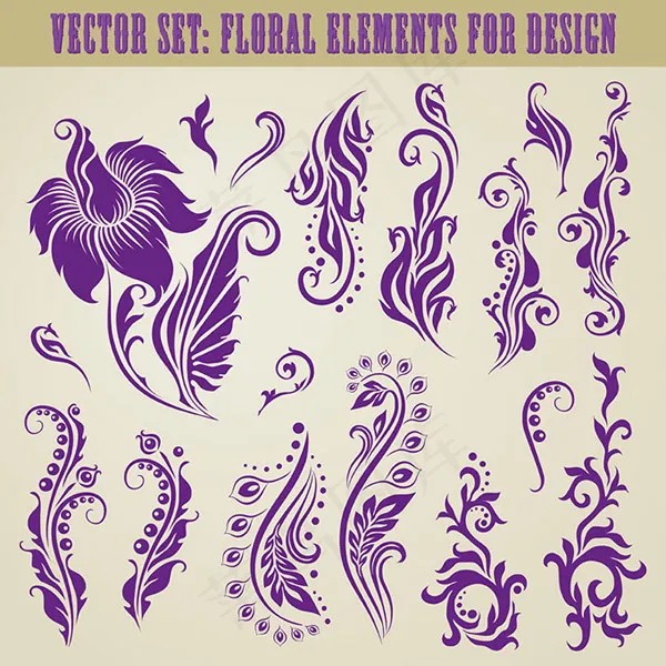 古典花纹插画eps,ai矢量模版下载